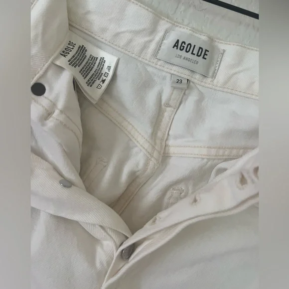 AGOLDE Riley High Rise Straight Crop in Escalate Women’s Size 23 White - Picture 2 of 5